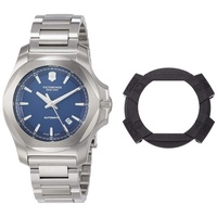 Victorinox Herren-Uhr I.N.O.X. Mechanical, Herren-Armbanduhr, mechanisch, Wasserdicht bis 200 m, Gehäuse-Ø 43 mm, Armband 21 mm, 201 g, Blau/Silber