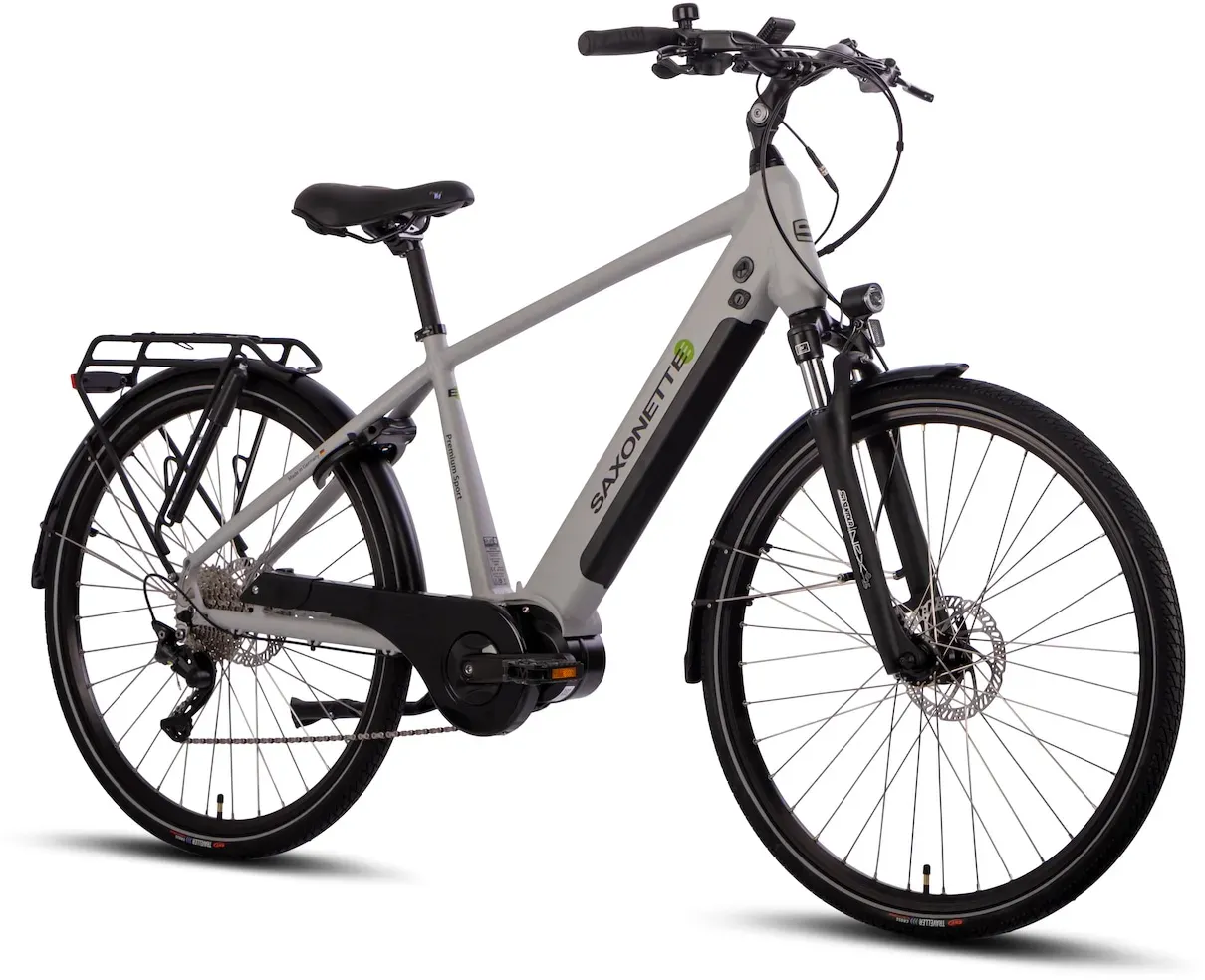 SAXONETTE Premium Sport  E-Trekkingbike 10 Gang Scheibenbremse Federgabel Mittel...