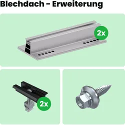 Blechdach Montage-Komplettset für Balkonkraftwerk & Solaranlagen
