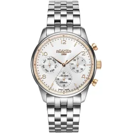 Roamer Herren Armbanduhr Modern Classic 42 mm Chronograph, Datumsfenster Armband Edelstahl 509902 49 24 20