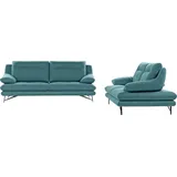 Calia Italia 3-Sitzer Cezanne modern, elegant und bequem, aufwendige Detailverarbeitung, wahlweise mit Sitztiefenverstellung rot 215 cm x 90 cm x 96 cm