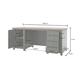 petits-meubles Schreibtisch Martin Grün und Holz