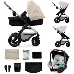Kombi-Kinderwagen KINDERKRAFT "MOOV 2 Air 3IN1", Baby, moonlight grau, Stahl, Kinderwagen, mit Luftreifen
