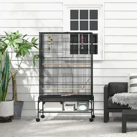PawHut Vogelkäfig Vogelhaus 97 x 58 x 160 cm schwarz