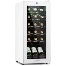 Klarstein Shiraz 18 Slim Uno Weinkühlschrank 50l 18Fl Touch-Bedienfeld 5-18°C Weißes Glas