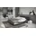 SalesFever Polsterbett, 180 x 200 cm | LED-Beleuchtung Kunstleder Design Bett in moderner Form, schwarz