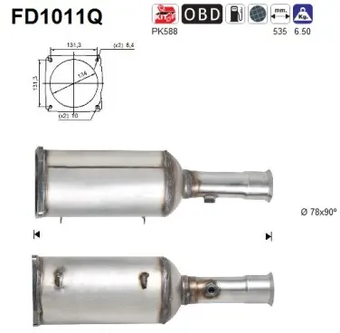 AS Ruß-/Partikelfilter, Abgasanlage Abganlage fd1011q für Peugeot LANCIA