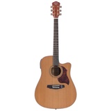 J & D D-150SCE NT Westerngitarre, Akustik-Gitarre mit Tonabnehmer, elektroakustische Gitarre, Dreadnought mit Cutaway und Natural Zederndecke