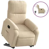 vidaXL Relaxsessel mit Aufstehhilfe Mikrofasergewebe 89,5 x 103,5 x 0 cm Creme elektrisch