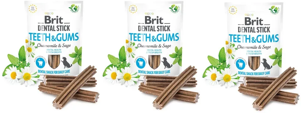 BRIT CARE Dog Dental Stick Zähne & Zahnfleisch mit Kamille & Salbei 3x7st (753g) (Mit Rabatt-Code BRIT-5 erhalten Sie 5% Rabatt!)