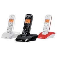 Motorola S 1203 TRIO Strahlungsarmes Schnurlostelefon, Rufnummernanzeige, 2 zusätzliche Mobilteile, Freisprechfunktion, DECT