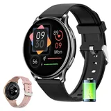 MEIION Stahl Gear stahlgear Luna - Smartwatch Smartwatch Damen mit Telefonfunktion, Fitness Tracker und Schrittzähler, intelligente Uhr für Frauen mit Blutdruckmessung, Whatsapp und Lautsprecher