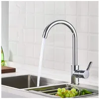 HOMELODY Spültischarmatur Wasserhahn Küche Hochdruck Küchenarmatur Messing Spültischarmatur 360° Schwenkbare Mischbatterie Armatur Küche chrom silberfarben
