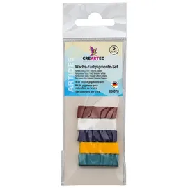 CREARTEC trend-design-gmbH Wachs-Farbpigmente-Set 5 Farben blau/rot/weiß/türkis