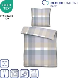 cloudcomfort Basic Mikrofaser Kariert 135 x 200 cm + 80 x 80 cm