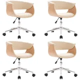 vidaXL Esszimmerstuhl drehbar Kunstleder creme 4er Set