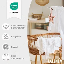 Laleni 10er Set Mulltücher Spucktücher Baby - saugstarke Mullwindeln aus 100% Baumwolle ® Moltontücher, Musselin Tuch Baby, 70x70 cm, weiß