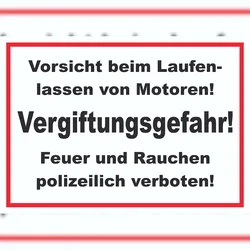 HB-Druck Vorsicht beim laufen lassen von Motoren Schild A0 (841x1189mm)
