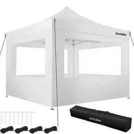 Tectake Faltpavillon 3 x 3 m inkl. 4 Seitenteile weiß