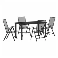 vidaXL 5-teiliges Gartenset in Anthrazit Stahl