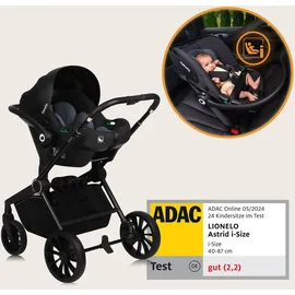 lionelo Mika Plus 3in1 Buggy 0-48 Monate bis 22 kg Babywagen bis zu 9 kg Kindersitz Babytrage bis zu 13 kg, Rückenlehne verstellbar, Dämpfung, 360° Räder, XXL-Verdeck
