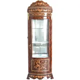 Barock Vitrine Antik Eckvitrine verspiegelt Rokoko Regal Intarsien Schrank Holz