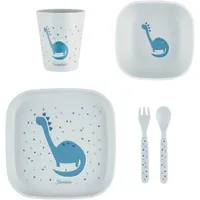 Sterntaler 6802483 Kindergeschirr-Set Dino Rexi, graublau