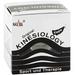 Nasara Kinesio Tape 5 cmx5 m schwarz inkl.Spenderbox