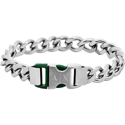 Armband ARMANI EXCHANGE "Schmuck Edelstahl Nylon, AXG0153040 AXG0154040 AXG0155060 AXG0156001", grün (edelstahlfarben, grün), Armbänder, Edelstahl-Nylon, Edelstahl, Nylon
