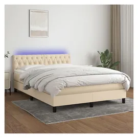 vidaXL Boxspringbett 140 x 200 cm Creme