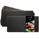 eGenuss Servierplatte Schieferplatten Dessertteller Sushi Geschirr schwarz Teller, Schiefer, (Servierplatten aus Naturstein Schiefer), natürliche raue Oberfläche