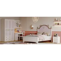 JV Möbel Design Kinderzimmer Set Kleiderschrank 2x Nachttische, Luxus Bett, Jugendzimmer