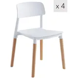 Nordlys Stuhl, Weiß, Kunststoff, 45x75x46 cm, FSC 100%, Esszimmer, Stühle, Esszimmerstühle, Vierfußstühle