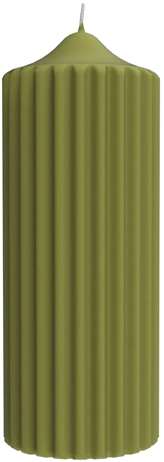 ENGELS SAMT Rillenstumpen - verschiedene Farben und Größen - Ø 8 H 20 cm / Olive