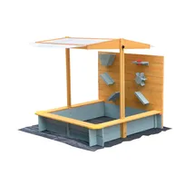 Home Deluxe Holzsandkasten Sandy mit Überdachung Grau/Braun