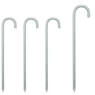 Relaxdays Bodenanker im 4er Set Silber