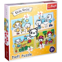 Trefl Trefl, Puzzle, Der Tag der Kicia Kocia, Kätzchen Kicia Kocia, von 12 bis 24 Teilen, 4 Sets, für Kinder ab 3 Jahren