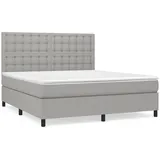vidaXL Boxspringbett mit Matratze Hellgrau 180x200 cm Stoff1357501