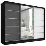 A&J MöbelLand Schiebetürenschrank AURELIA 1 200 x 215 x 59,5 cm Schwarz