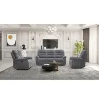 Sofa 3-2-1 KW 2028 dunkelgrau Microfaser - dunkelgrau