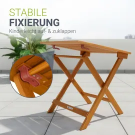 Juskys Juskys® Beistelltisch Zadar Klappbar wetterfest geölt Akazienholz, Garten