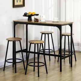 Homcom Bartisch Set 110 x 50 x 89,5 cm Braun