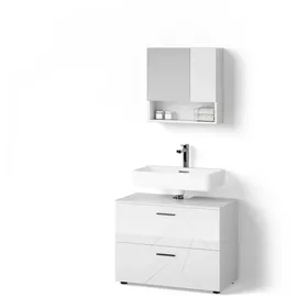 livinity® Ronco 2-tlg. Weiß Hochglanz