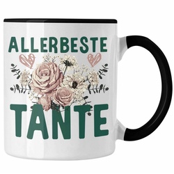 Trendation Tasse Trendation – Beste Tante der Welt Geschenk Tasse mit Spruch Kaffeetasse für Allerbeste Tante schwarz