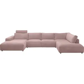 Musterring Wohnlandschaft MUSTERRING "Lucia U-Form", rosa, B:434cm H:81cm T:204cm, Sofas, Wohnlandschaft, Verschiedene Farben, inkl. Kopfstütze, Gesamtbreite 434 cm