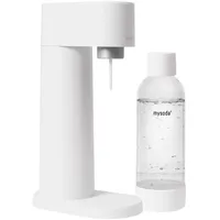 Mysoda: Woody Wassersprudler aus erneuerbarem Holzkomposit mit 1L Quick-Lock BPA-freier Plastikflasche (ohne CO2-Zylinder) - Weiß