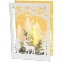 I.GE.A. Dekoobjekt aus Glas", Mit LED Licht und mini Tannenbaum, 3D Bild Dekoration