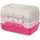 Emsa Variabolo Brotdosen-Set 4-tlg., für unterwegs, platzsparend, verschieden färbige Halbschalen, mehrere Farbkombinationen spülmaschinenfest, Grau/Pink, N1111000