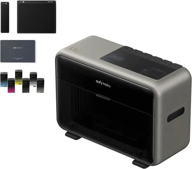 eufy UV-Drucker E1 Starter-Set, Basis-Paket, 3D-Texturdruck, Amass3D-Technologie, 1440 DPI, über 300 Materialien, kompaktes Desktop-Studio