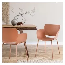 CLP 2er Set Gartenstuhl Alpena I wetterfest und UV-beständig I Metallgestell I Sessel für draußen I Esszimmerstuhl